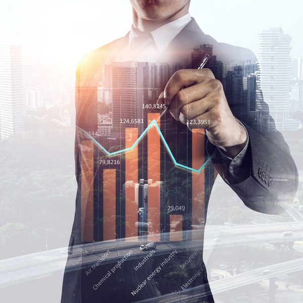 A man drawing a graph